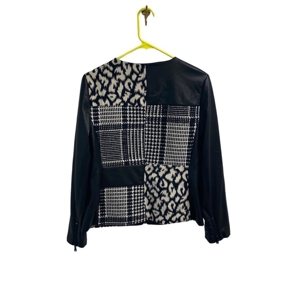 Chico’s mixed material Patchwork ladies zip up lightweight jacket size 0 (us 4/6 - Picture 4 of 12